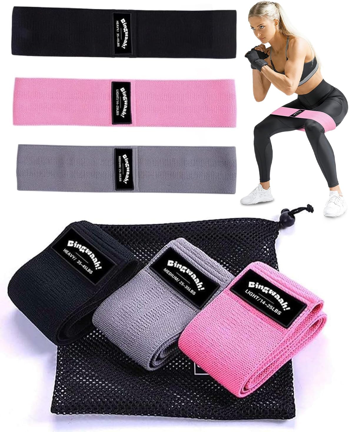 Resistance Loop Mini Band - Stoff-Widerstandsbänder für Damen und Herren –