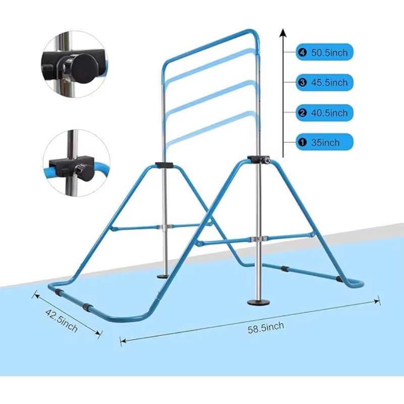 Home Gym Floor - Verstellbare horizontale Bodenstange für den Innenbereich,