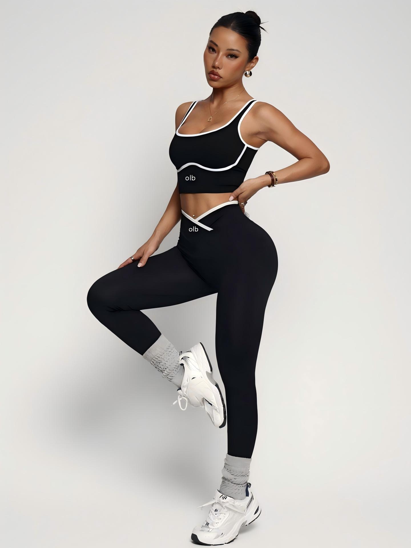 Home Gym Full Body - 2-teiliger neuer Sport-BH, Weste, Hose, Fitnessanzug,