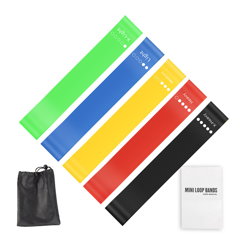 Home Gym Kit - 5-teiliges TPE-Widerstandsband-Set mit Aufbewahrungstasche & Anleitung,