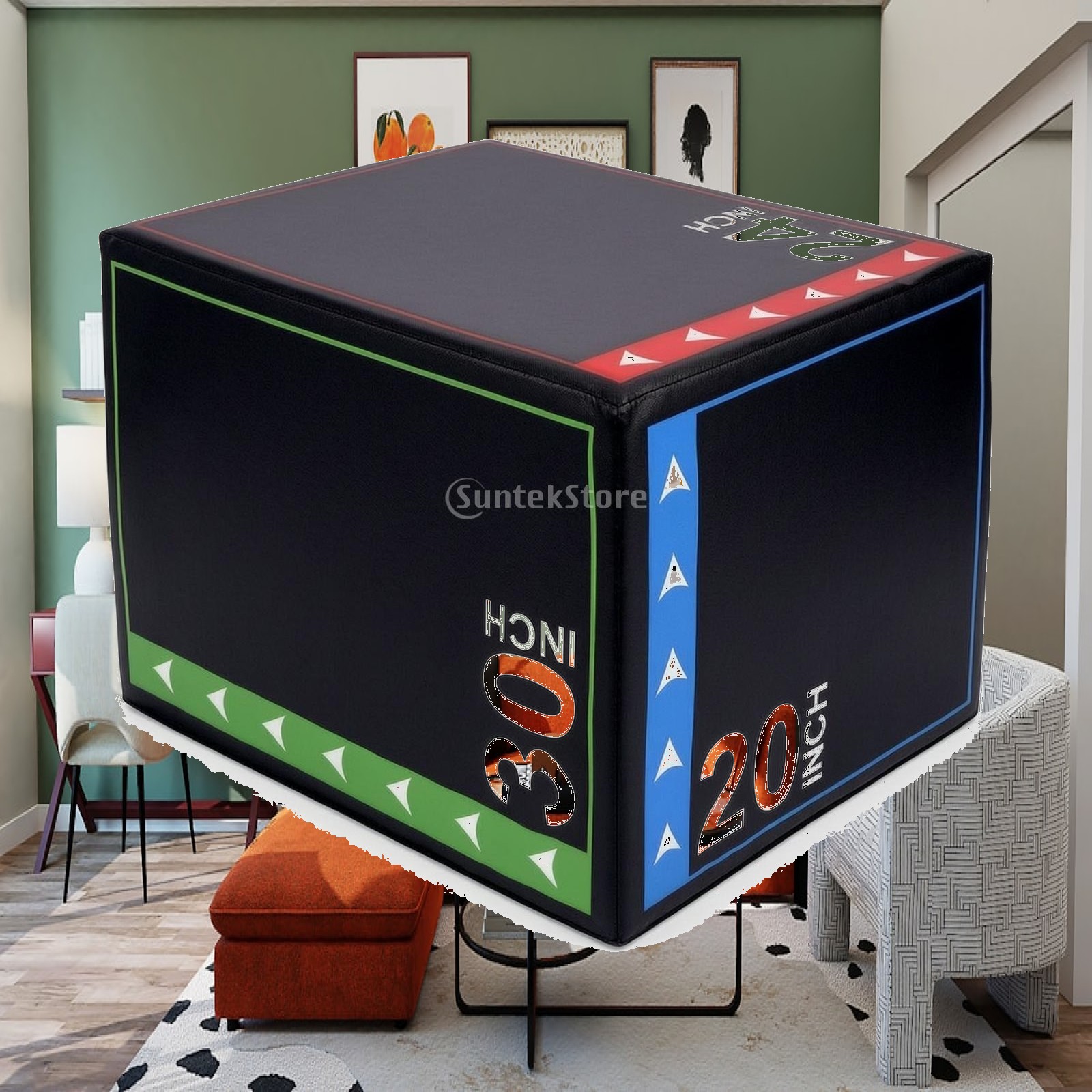Home Gym Fitness - Weiche Plyo-Sprungbox, stoßdämpfende Schaumstoff-Plyometrische Sprungbox, gepolstert,