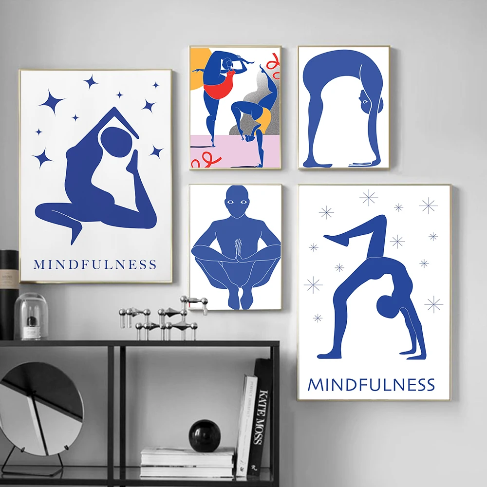 Home Gym Yoga Studio - Heimtraining Fitness Yoga Pose Abstraktes Poster