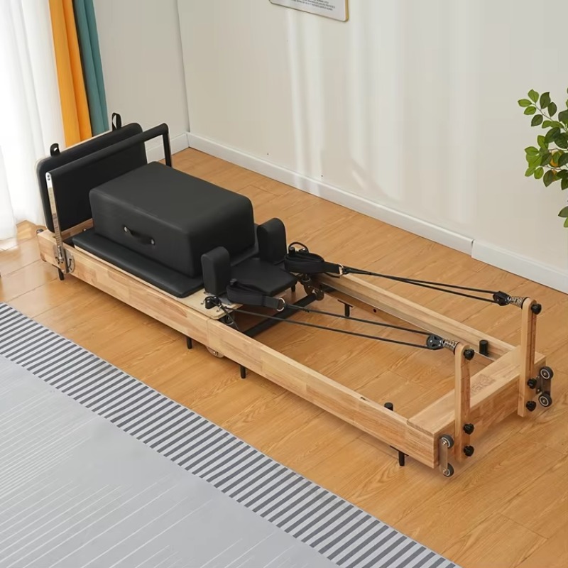 Home Gym Yoga Studio - Klappbares Pilates-Reformer-Set aus Holz für Heimfitness-Studio,