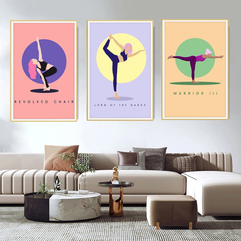 Moderne abstrakte Yoga Posen P – Home Gym Yoga Studio Bewertung und Preis