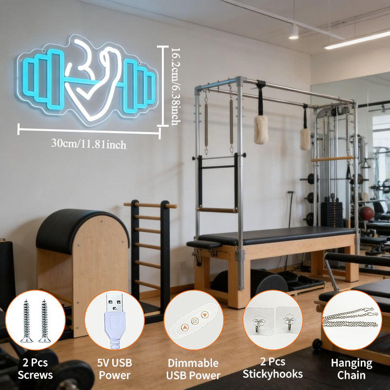 Bizeps-Hantel Neon-Schild LED- – Home Gym Yoga Studio Bewertung und Preis